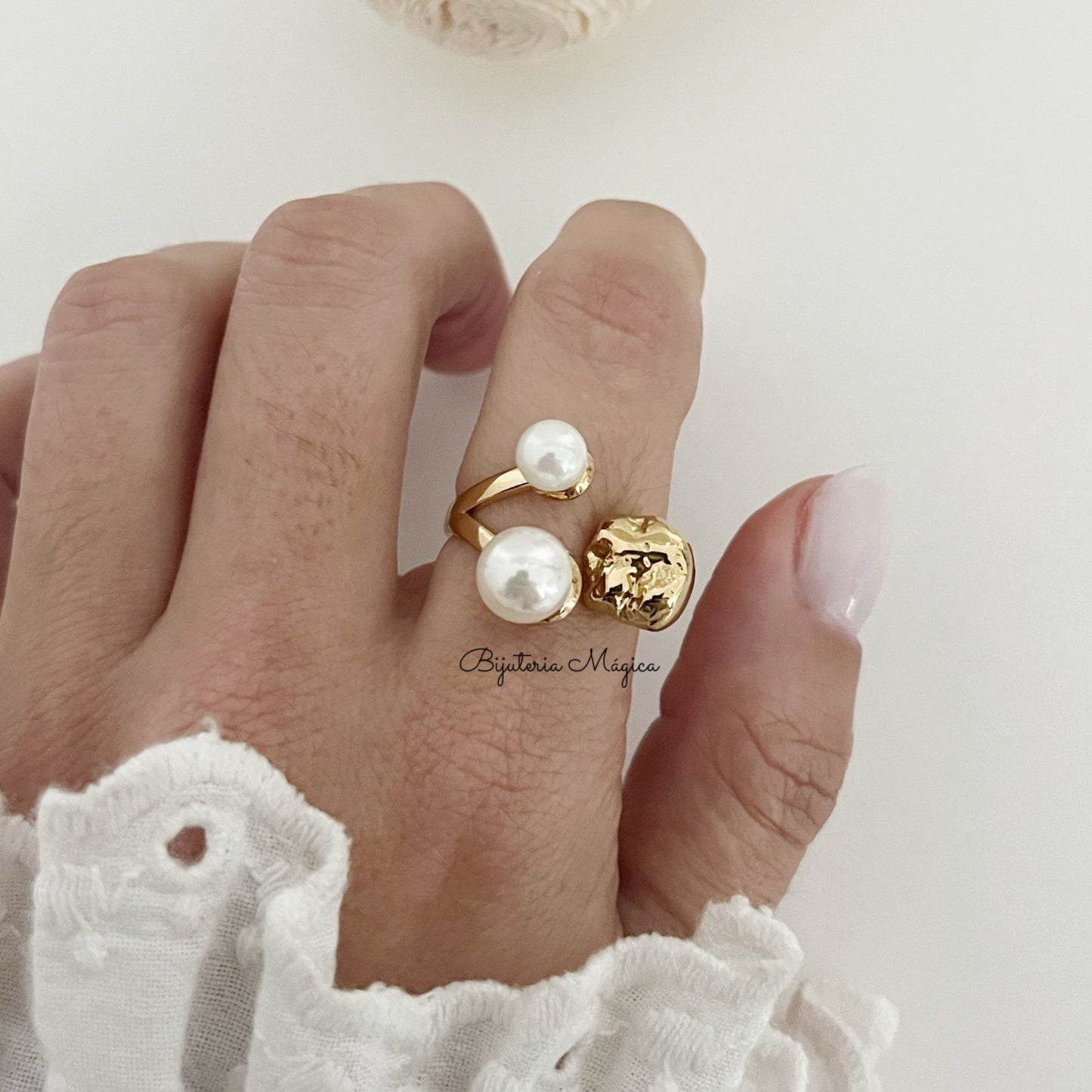 Golden Pearl Ring