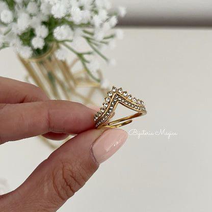 Anel Tiara Dourada