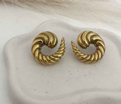 Gold Twist Hoop Earrings