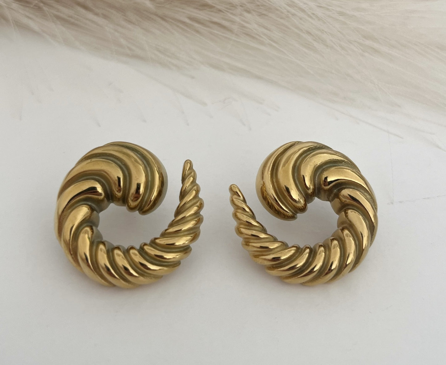 Gold Twist Hoop Earrings