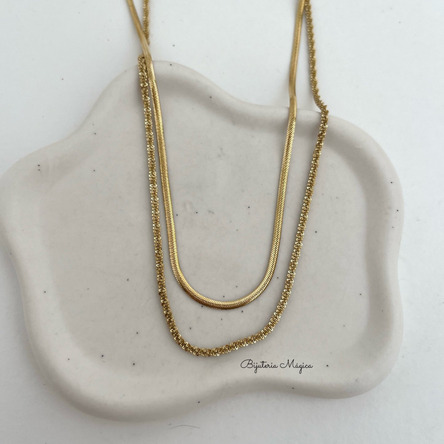 Double Gold Steel Necklace