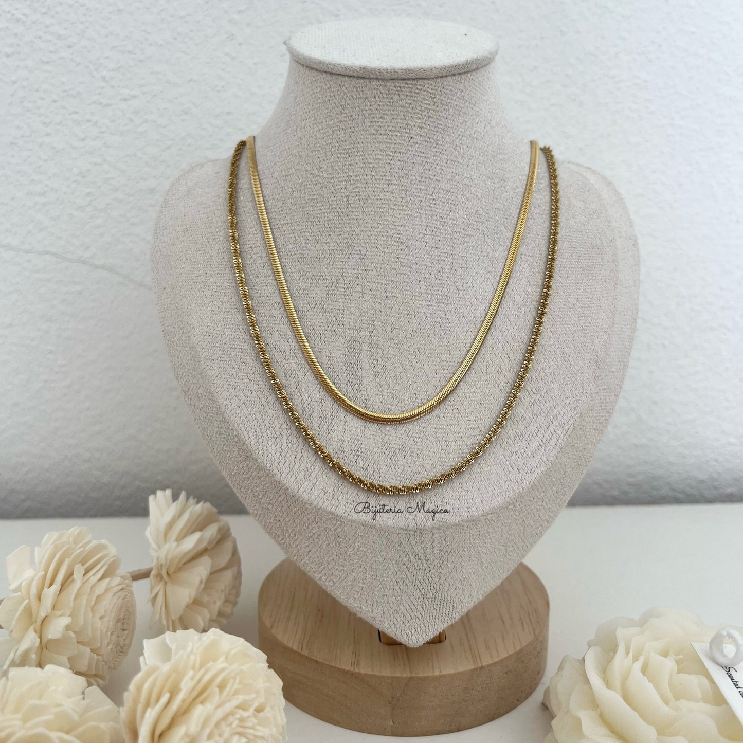 Double Gold Steel Necklace