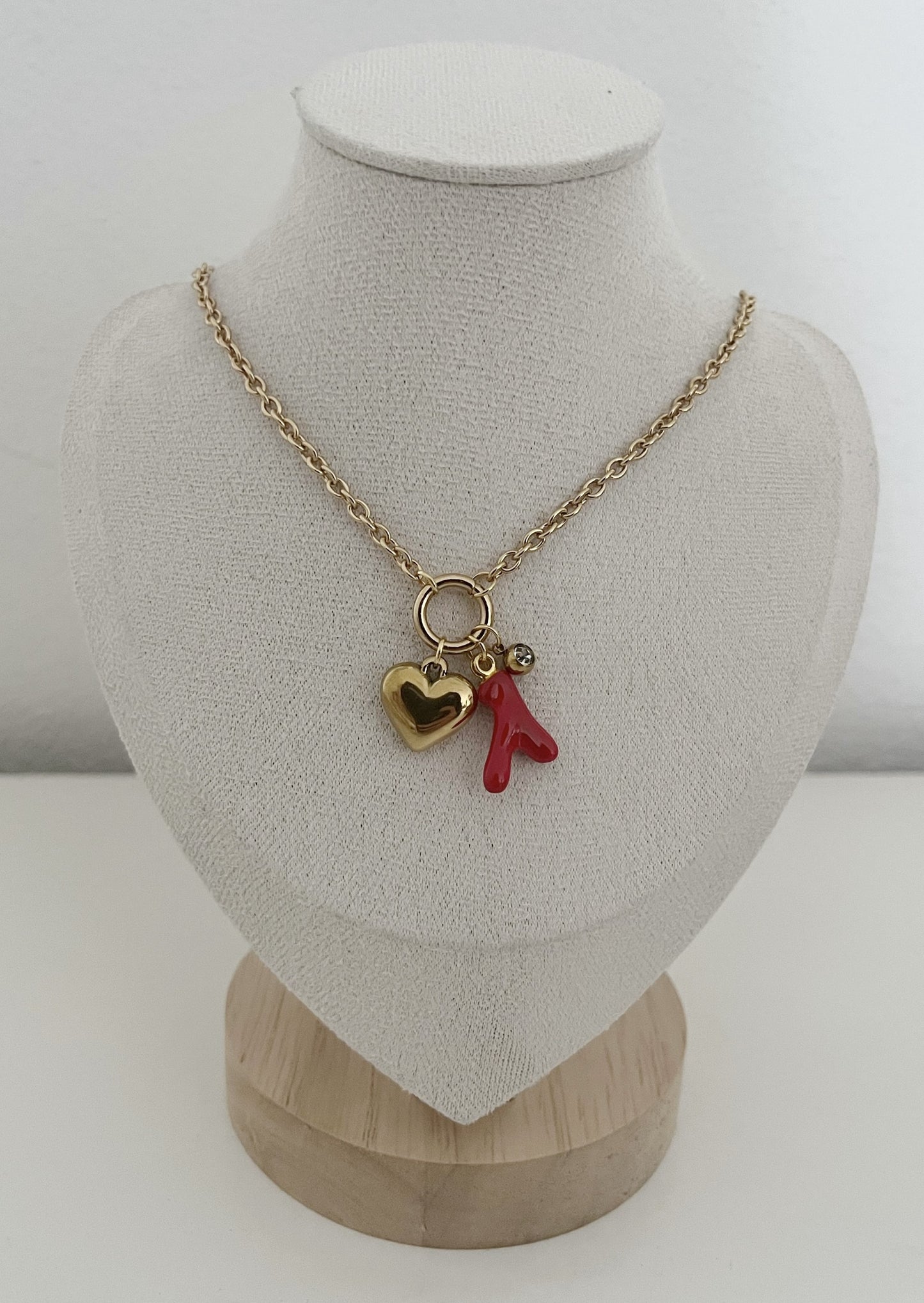 Colar Heart Coral