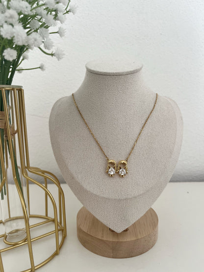 Golden Two Girls Necklace