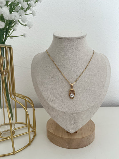 Girl's Gold Necklace with Stone