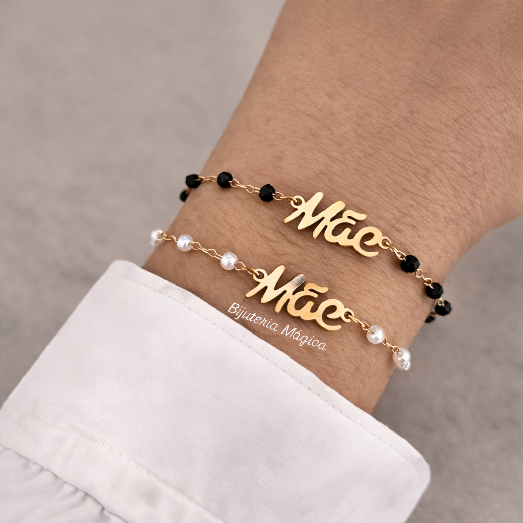 Pulseira “Mãe” em Aço Inoxidável