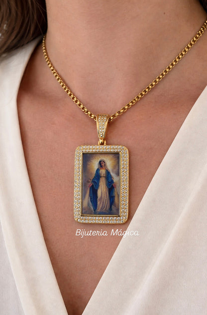 Colar Imaculada Conceição Brilho Dourado