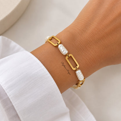 Pulseira Pérola Geométrica