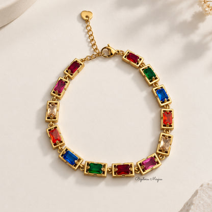 Pulseira Cristais Coloridos