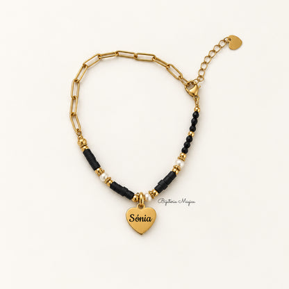 Pulseira Coração Personalizado Elegance