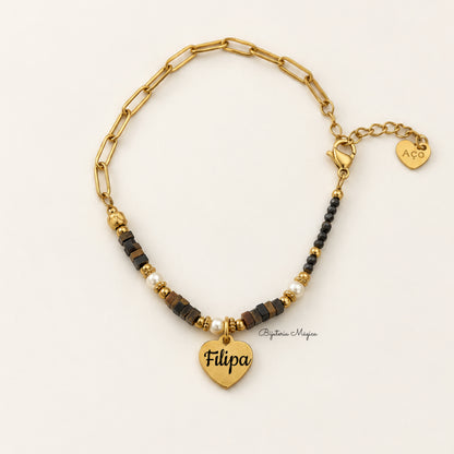 Pulseira Coração Personalizado Filipa