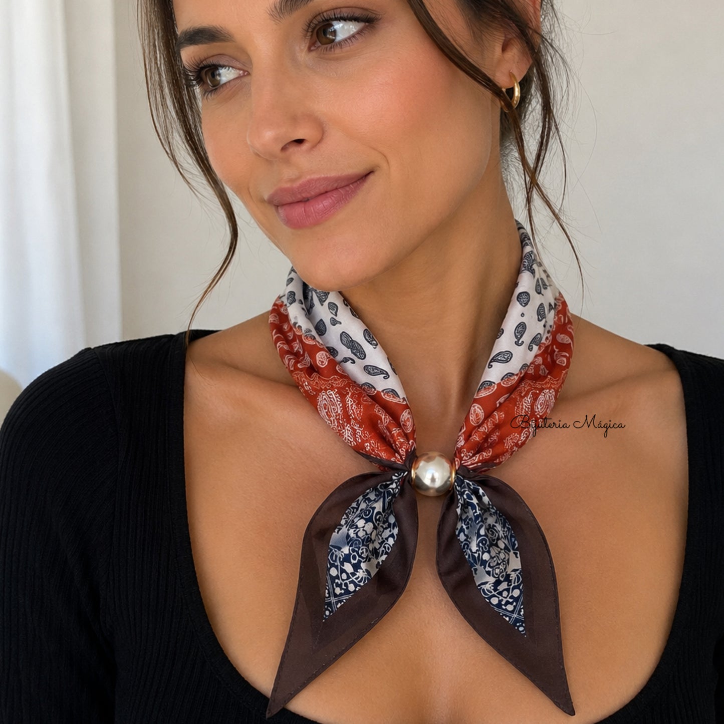 Lenço Pérola Boho Terracota
