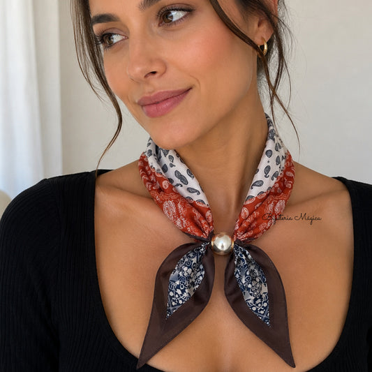 Lenço Pérola Boho Terracota