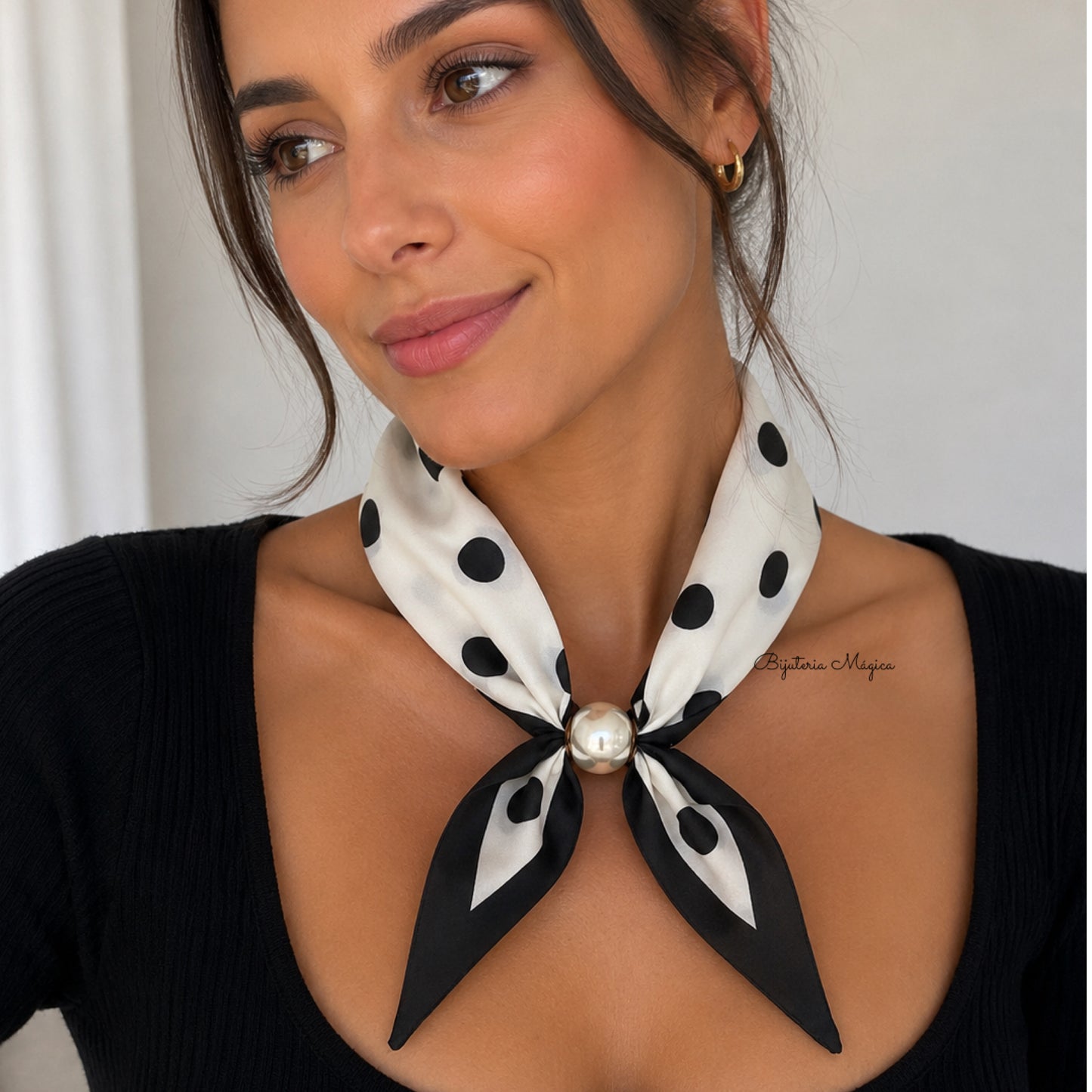Lenço Pérola Poá Elegante