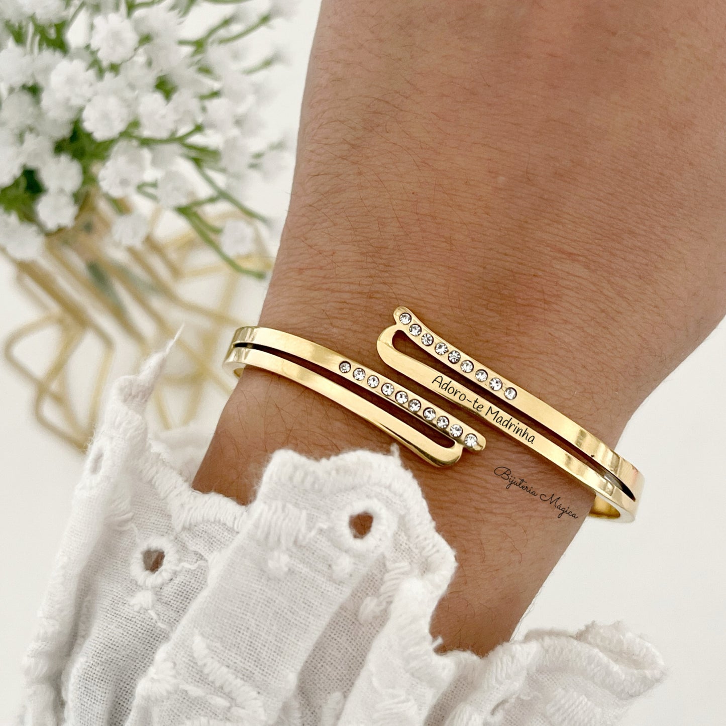 Pulseira Elegance Madrinha em Aço Inoxidável