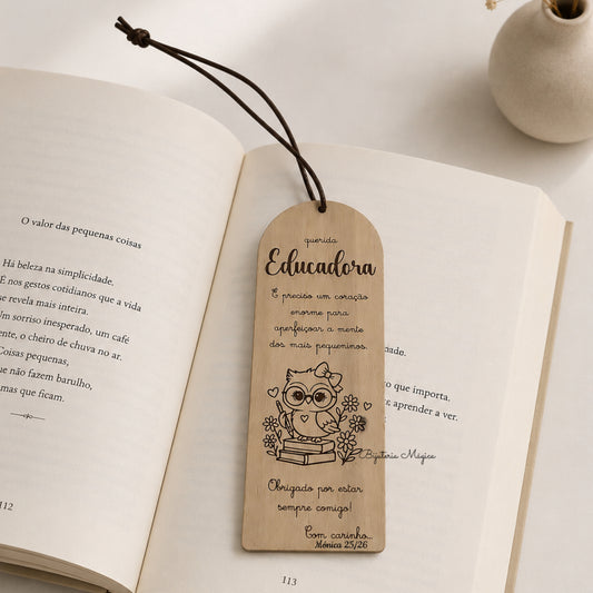 Marcador de Livro Educadora Corujinha Personalizado
