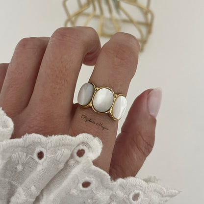 Adjustable Trio Pearl Ring