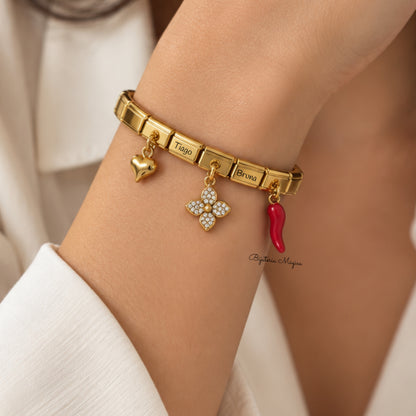 Pulseira Elástica Personalizada com Pendentes