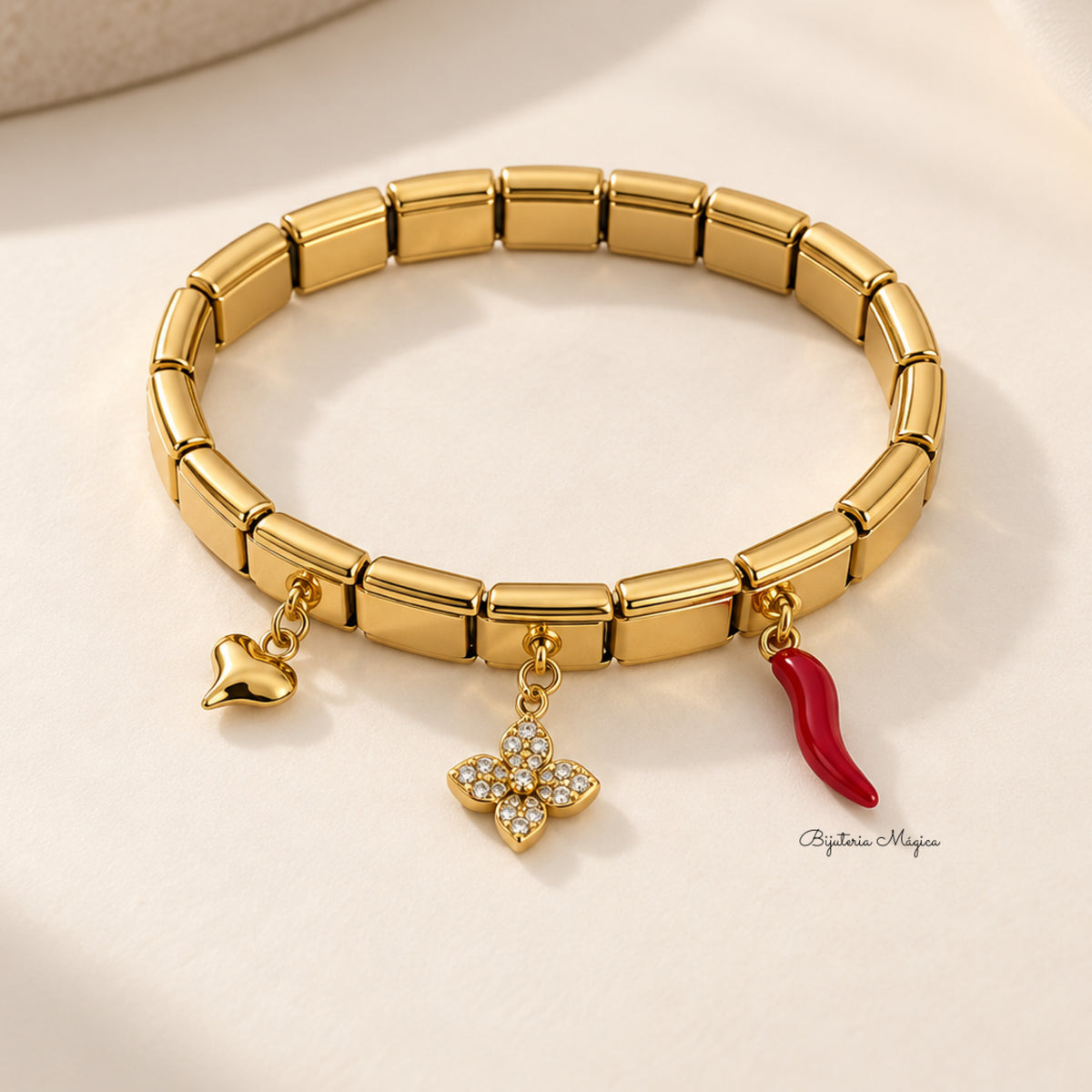Pulseira Elástica Personalizada com Pendentes