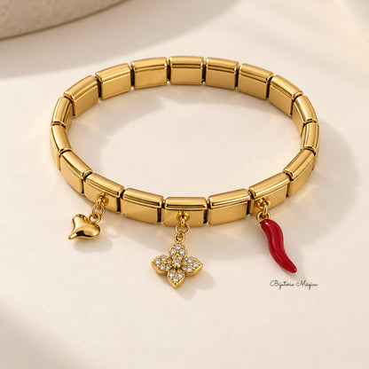 Pulseira Elástica Personalizada com Pendentes