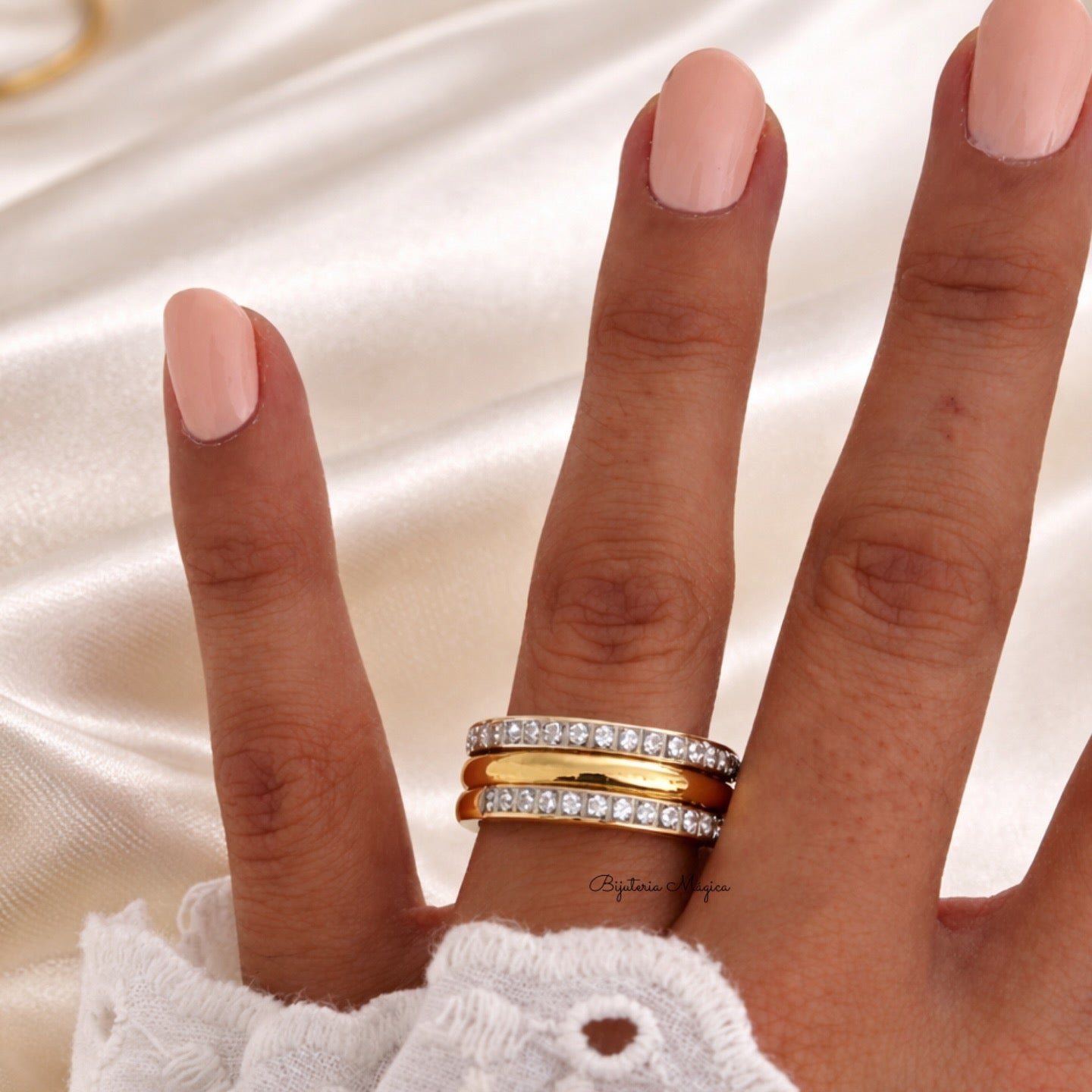 Customizable Double Shine Ring