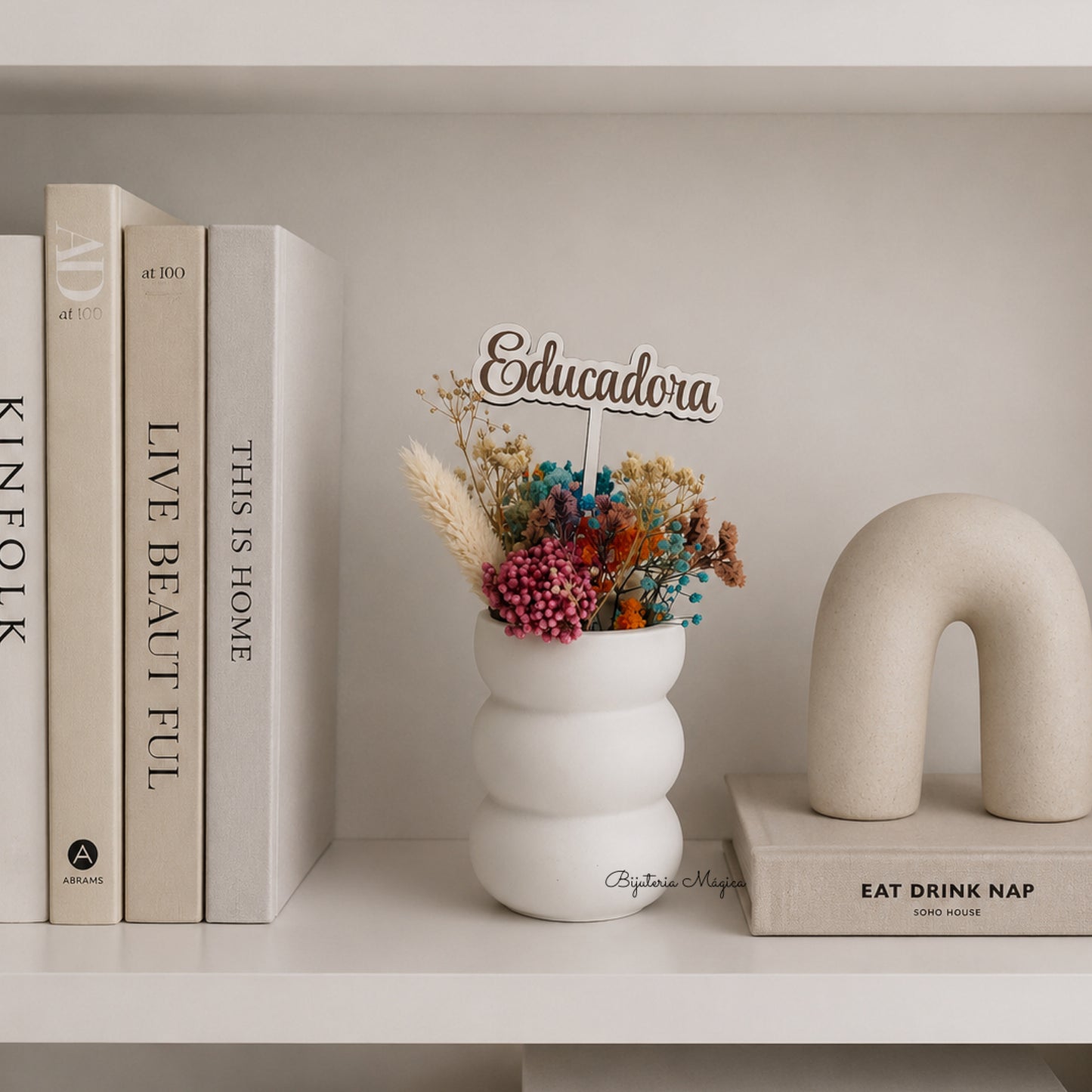 Vaso Decorativo Educadora com Flores Naturais