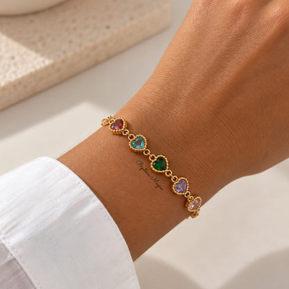 Pulseira Corações Coloridos
