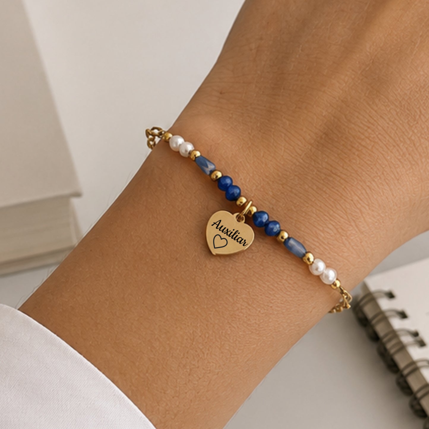 Pulseira Personalizada Coração Dourado
