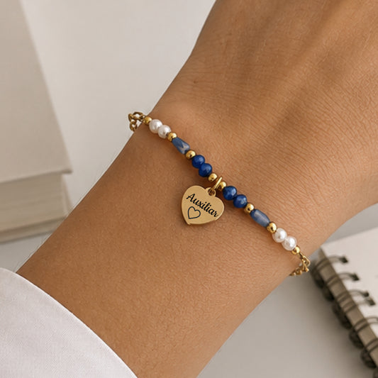 Pulseira Personalizada Coração Dourado
