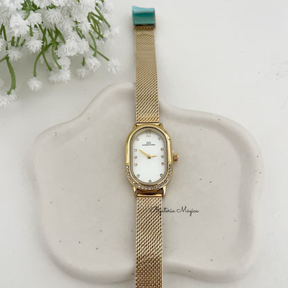 Relógio Elegance Dourado em Aço – Mostrador Branco