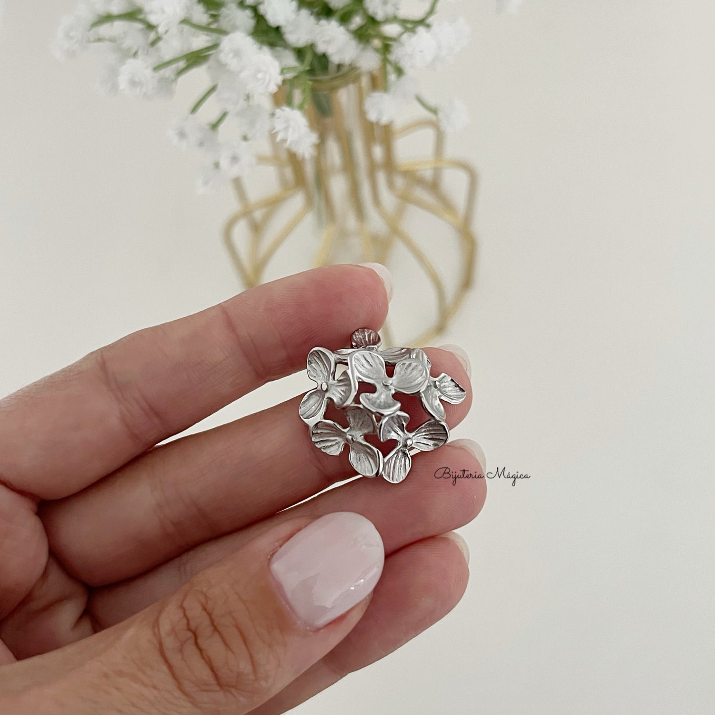 Floral Garden Earrings in Steel