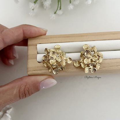 Floral Garden Earrings in Steel