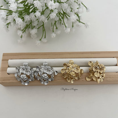 Floral Garden Earrings in Steel