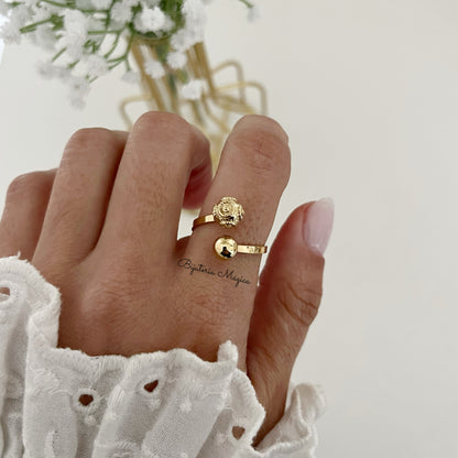 Anel Duo Elegance Ajustável em Aço