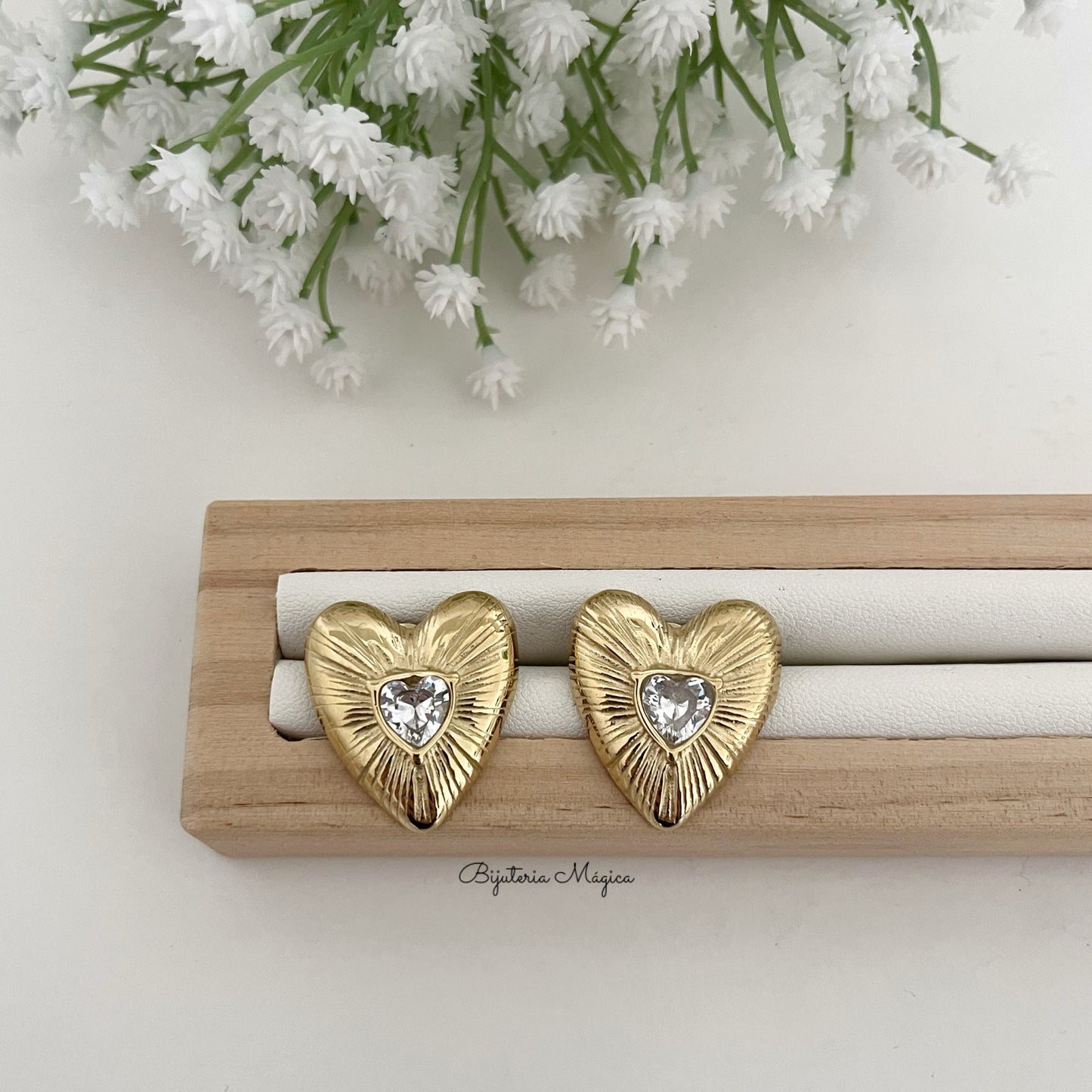 Lumina Heart Earrings in Steel