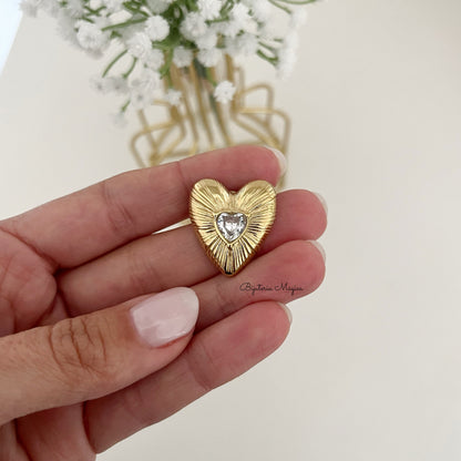 Lumina Heart Earrings in Steel