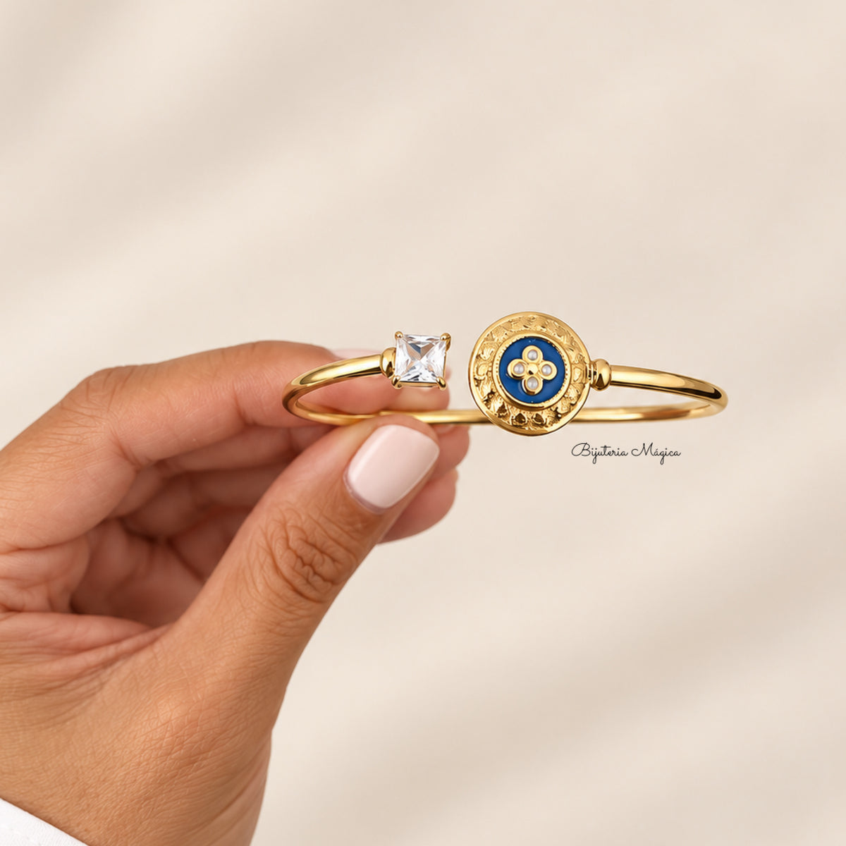 Pulseira Rígida Caramujo Azul