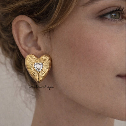 Lumina Heart Earrings in Steel