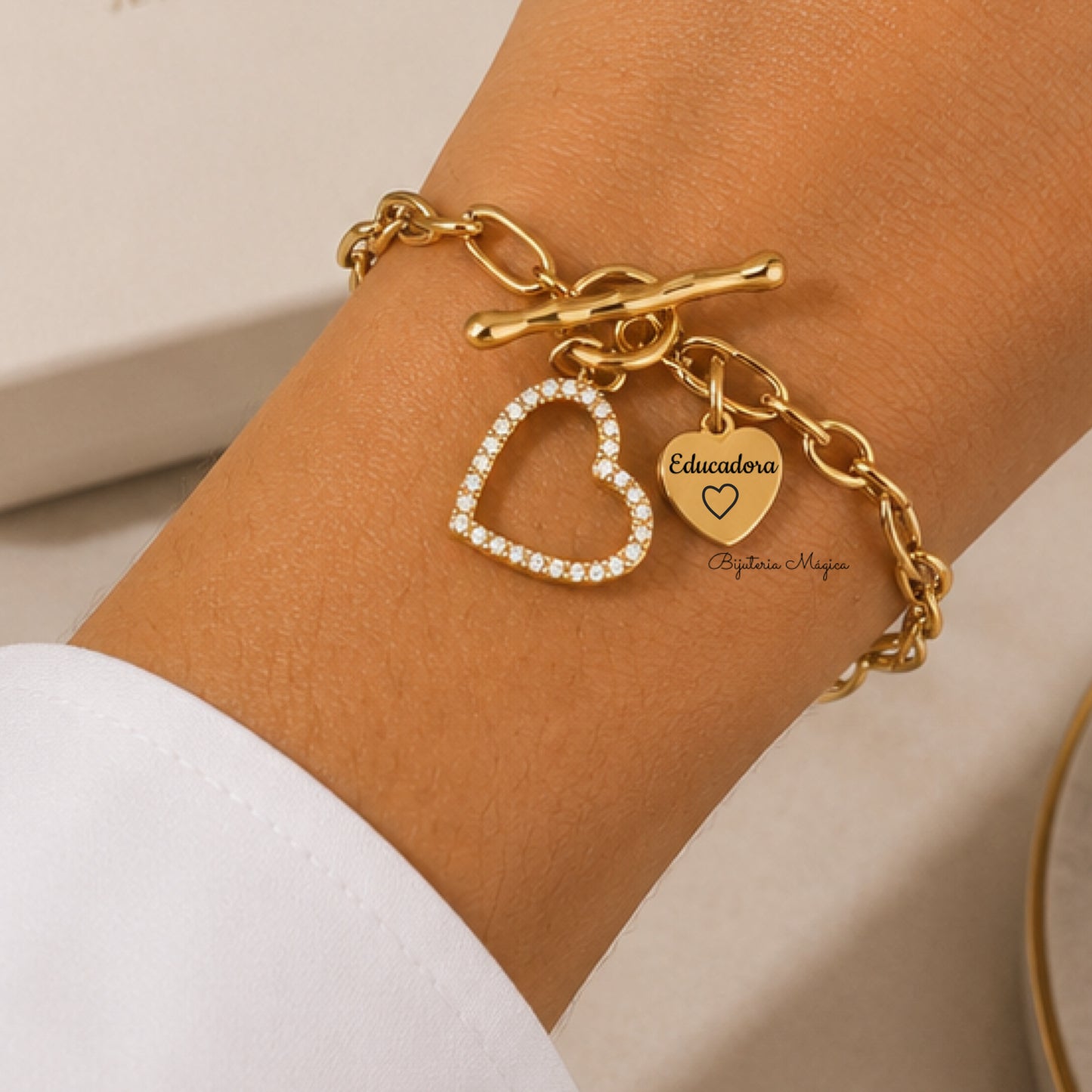 Pulseira Coração Brilhante Personalizada