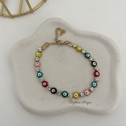 Pulseira Olho Colorido Brilho