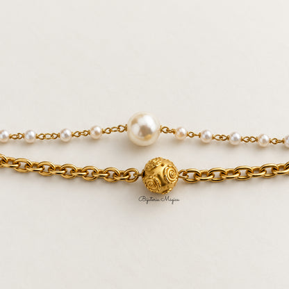 Pulseira Dupla Pérola de Viana