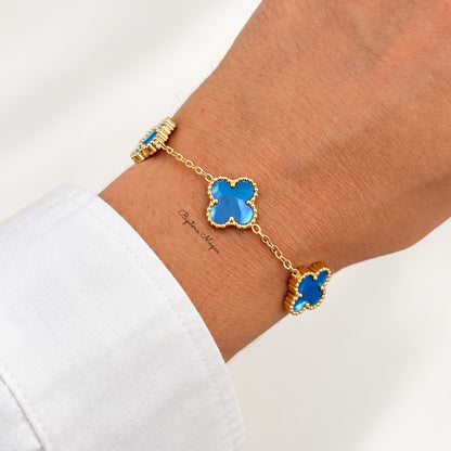 Pulseira Trevos Fortuna Azul