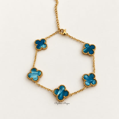 Pulseira Trevos Fortuna Azul