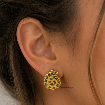 Brincos Espiral Dourada
