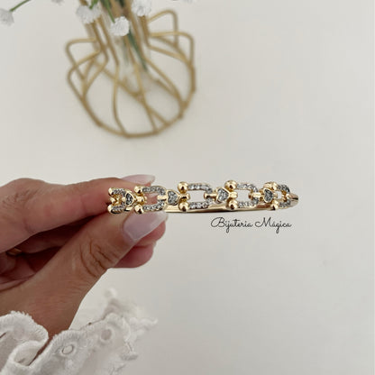 Rigid Bracelet Links & Hearts Shine