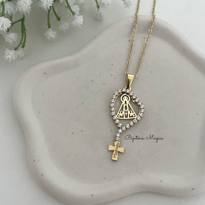 Our Lady Aparecida Necklace with Godmother Cross