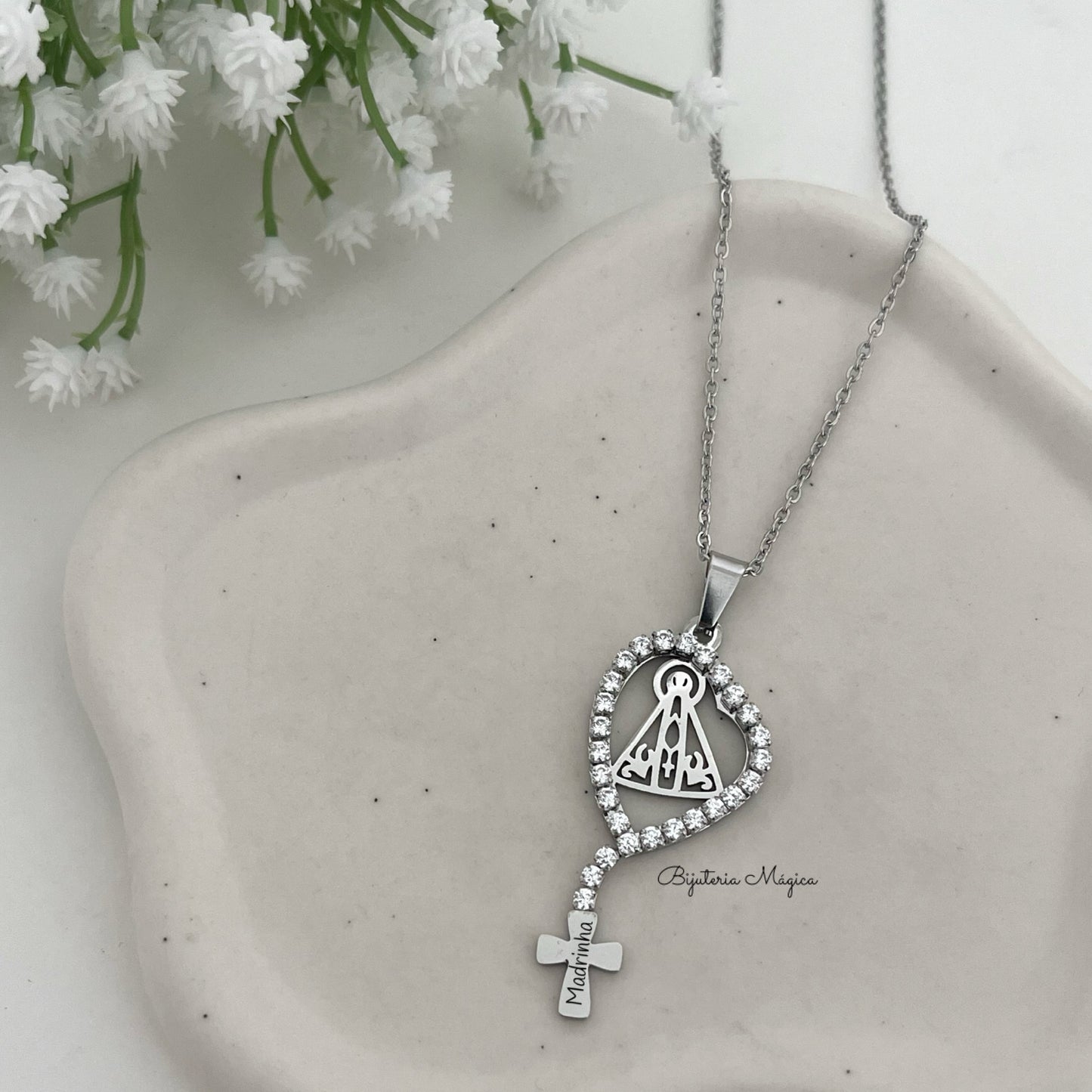 Our Lady Aparecida Necklace with Godmother Cross