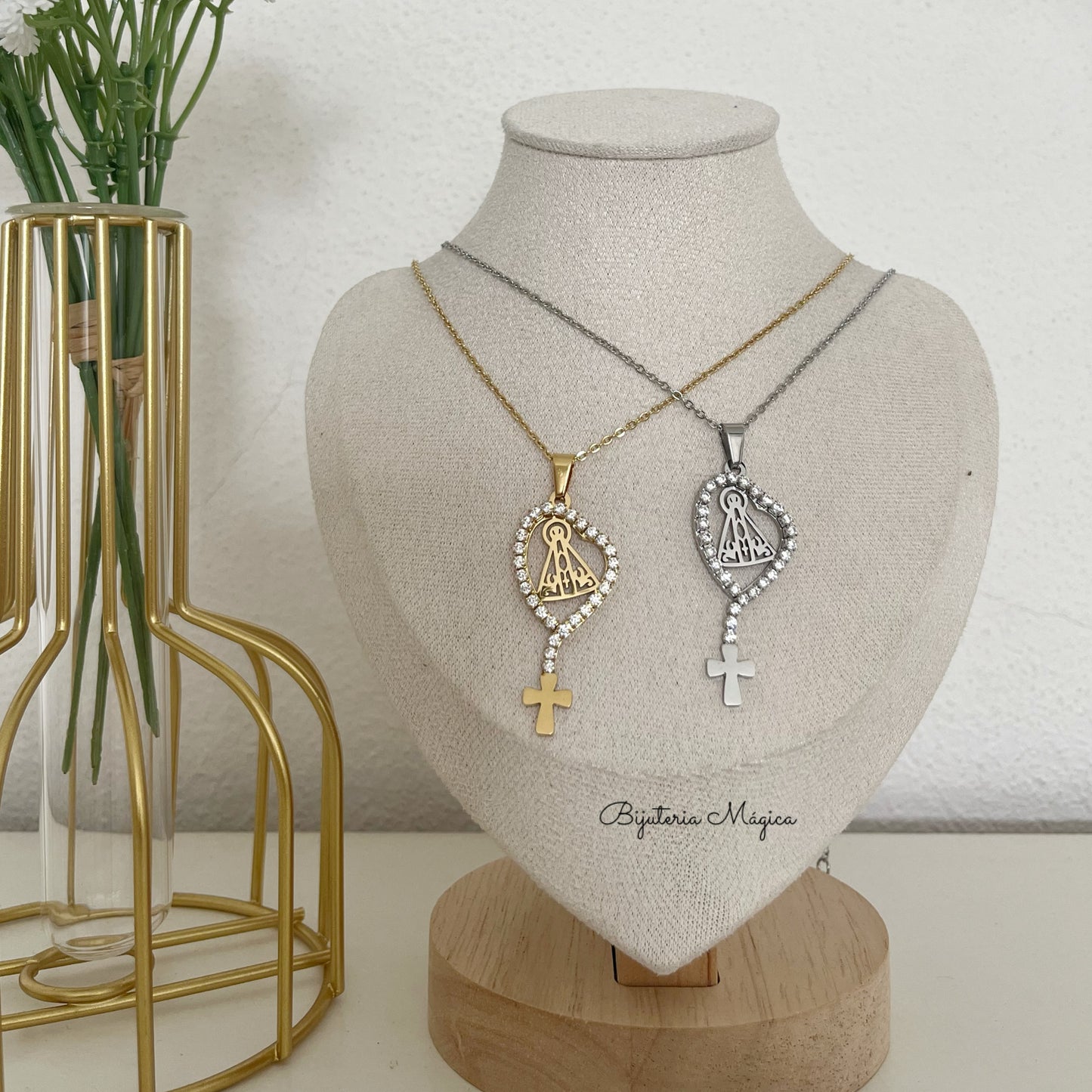 Our Lady Aparecida Necklace with Godmother Cross