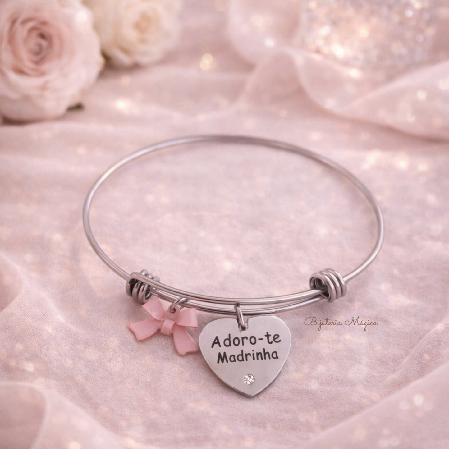 Pulseira Madrinha Coração “Adoro-te Madrinha”
