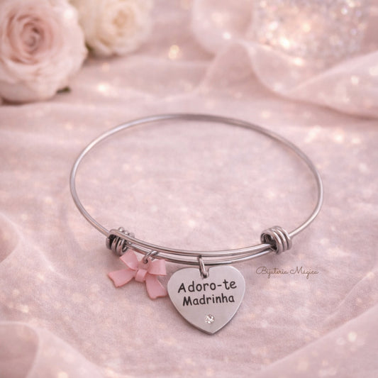 Pulseira Madrinha Coração “Adoro-te Madrinha”
